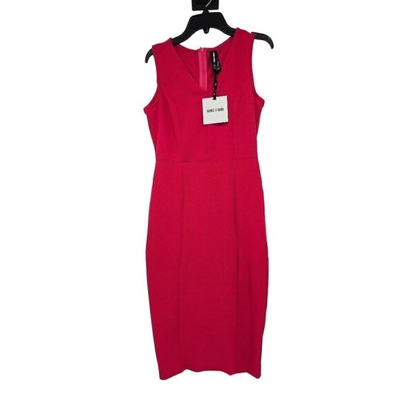 Raspberry Pencil Sheath Dress - Picture 1 of 7
